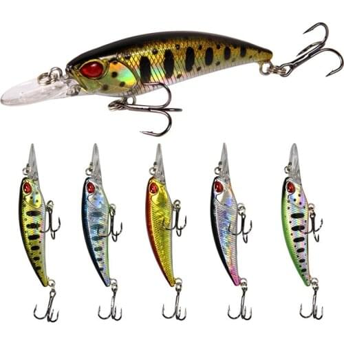 Luya Bait Floating Long Tongue Plate Mino Bait 7.5 Cm 5 G Hard Bait Fake Bait Sea Fishing Fresh Water Fishing Gear Carp Bait