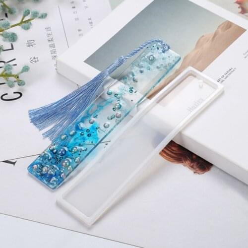 Rectangular Bookmark Molds Silicone Transparent DIY Craft Making Jewelry Forms for Bookmark Epoxy Resin Mold Blank