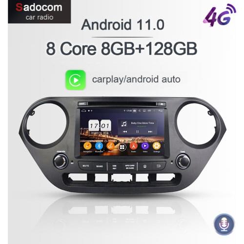 PX6 2 din Android 10.0 8 Core 64G+4GB RAM Car DVD Player For Hyundai I10 2014-2017 GPS Glonass Map autoradio wifi car radio 5.0