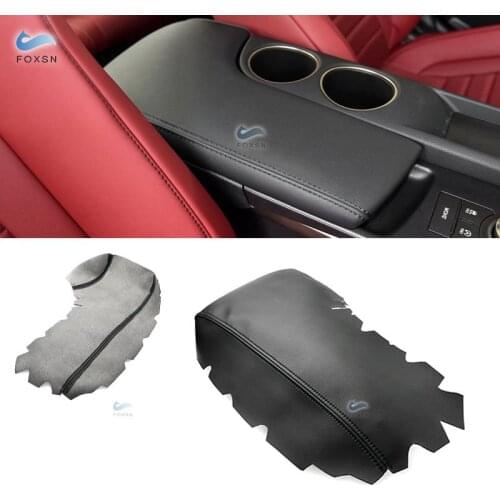 RHD For Lexus IS250 IS350 2014 2015 2016 2017 Microfiber Leather Interior Center Console Armrest Box Pad Cover Trim Bench Seat