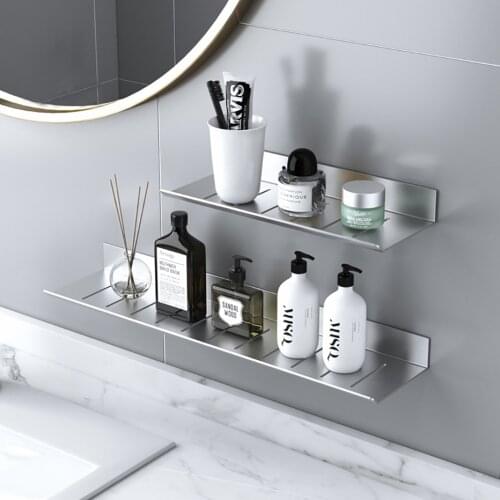 Aluminum Alloy Storage Shelf Wall Mounted/Drill Wall Hanging Rack Bathroom Shower Bottles Hand Soap Cosmetic Holder Organzier