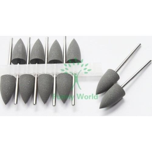 Dental lab 10pcs Black Coarse SILICONE Rubber Polishers Diamond Polishing Burs 2.35mm