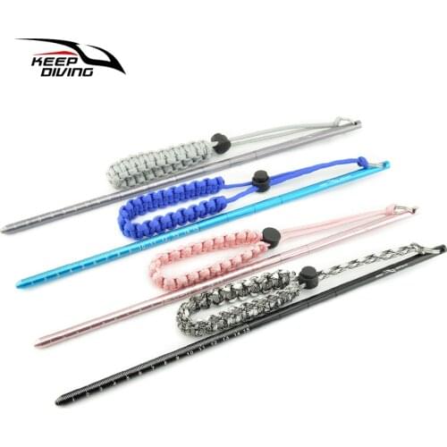 Light Weight Aluminium Alloy Scuba Diving Stick Pointer Rod With Hand Rope Underwater Shaker Noise Maker Snorkeling Accessories