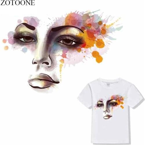 ZOTOONE Beauty Girl Iron-on Transfers Patches for Clothing Embroidered Applique DIY Heat Transfers for Clothes Stickers Badges