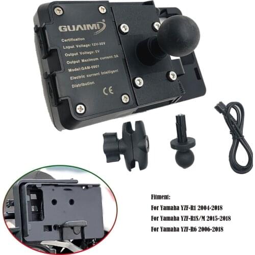 Motorcycle USB Charger Mobile Phone Holder Stand Bracket For Yamaha YZF-R1 2004-2018,YZF-R1S/M 2015-2018,YZF-R6 2006-2018