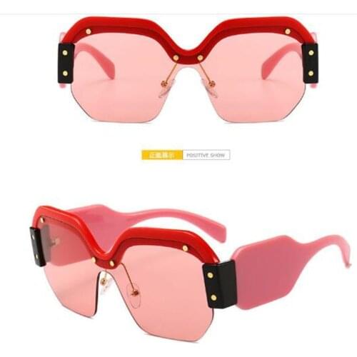 Zowensyh Woman color sunglasses white frame sunglasses wide leg multicolor sunglasses pink sun glasses