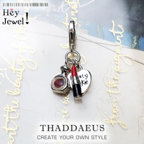 2020 Fashion 925 Sterling Silver Beauty Junkie Pendant Charm For Women Girl Graduation Personality Statement Jewelry Wholesale