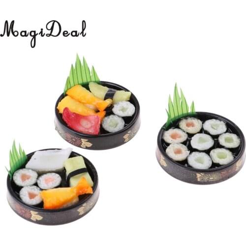 1:6 1:12 Scale Dollhouse Miniature Kitchen Finning Table Decoration Accessories Japanese Food Sushi Model