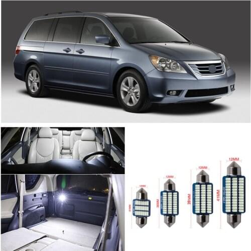 15pcs Car Interior Light Super Bright LED White Car Bulbs Kit Map Dome Trunk License Plate Lamp For Honda Odyssey 2005-2009 2010