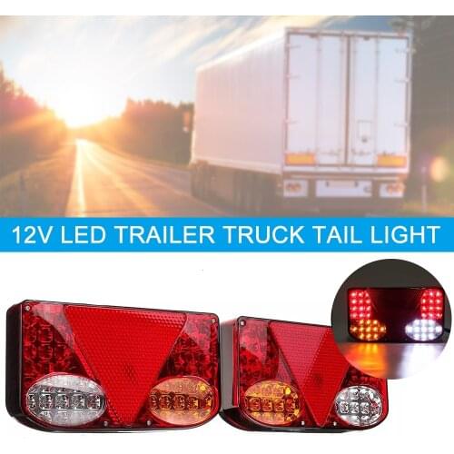 2PCS 12V 48Led Car Trailer Truck Tail Light Taillight Rear Stop Light Brake Lamps Turn Signal Indicator For Pick-ups Tippers Van