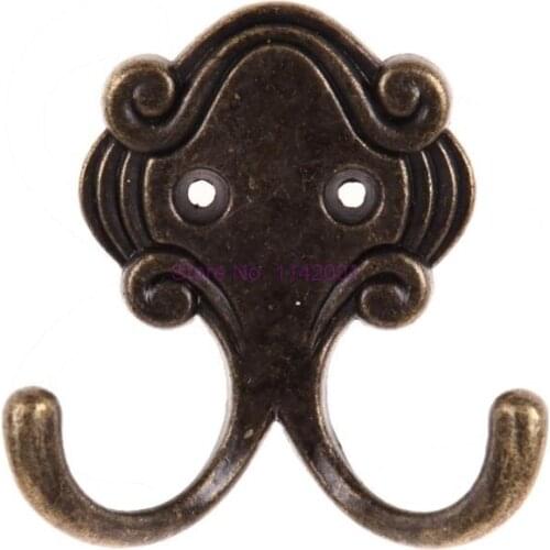 200pcs Vintage Antique Zinc Alloy Door Hooks Hanger Single Double Hanger Hook Bathroom Wall Hook for Coat, Hat, Bags, Bronze