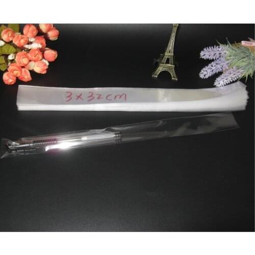 2018 Real Cling Film Clear Cellophane Bags 3x32cm Transparent Opp Cosmetic Packaging Plastic Bag Gift Candy Tools Flat Pocket
