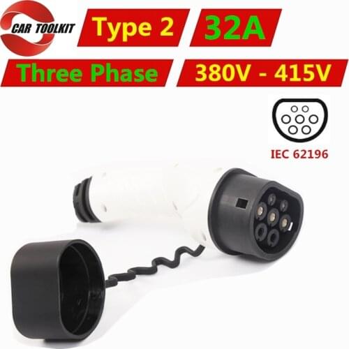 32A Three Phase IEC 62196-2 Type 2 Female Plug EV Charging Station For EVSE Type2 Electric Vehicle Charger Connector 380V-415V
