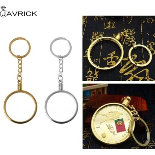 40mm/1.57" Commemorative Coin Holder Keyring Medallion or Chip Collection Souvenir Coin Pendant Keychain Fashion Jewelry