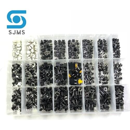 705PCS 24 Models Diy Kit Switches Assorted Micro Push Button Tact Switch Reset DIP Switch 12*12*7.3 3*6 4.5*4.5 6*6 For Arduino