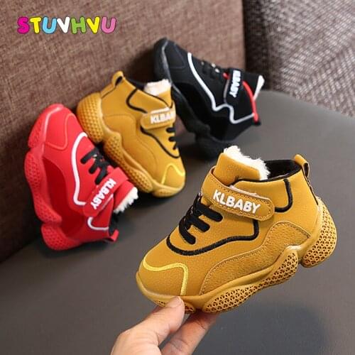 Winter Boots for Toddler Girl Shoes Warm Kids Cotton Shoes Plus Velvet Thick Boys Sports Shoe Soft Sole Comfort Child Snow Boots
