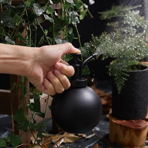 Watering Spray Bottle Hairdressing Pot Kettles Black Home Stainless Steel Alloy Nozzle Vintage Gardening Plant Flower Can