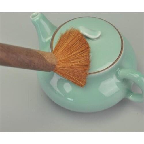 Wood Hand Made Tea Brush Ebony Tea Pot Pen Ceremony Accessories Chinese Kung Fu Tea Tools Natural Wood Tea Set