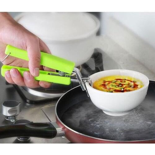 Bowl Holder Dish Clamp Pot Pan Gripper Clip Hot Dish Plate Bowl Clip Retriever Tongs Silicone Handle Kitchen Tool Dropship