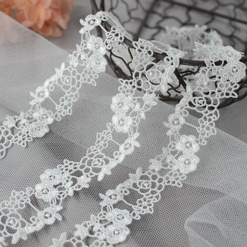 Childrens Lace Accessories Wear Ribbons Exquisite High-quality Flne Thread Water-soluble Embroidery White 2.5cm