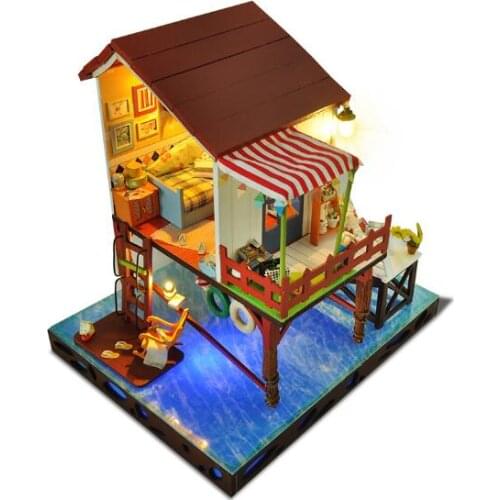 Diy Doll House PROVENCE Miniature Wooden Building Model Dollhouse Furniture Model Toys For Children Brithday Gift