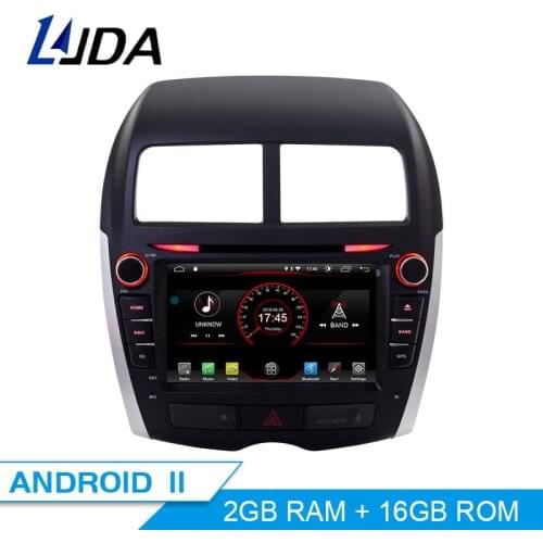 LJDA Android 10 Car DVD Player For Mitsubishi ASX Peugeot 4008 2010-2015 GPS Navi 2Din Car Radio 2G RAM Stereo Audio Multimedia
