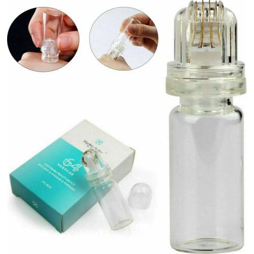 FDA Hydra 64pin Roller Titanium Tips Microneedle 0.25mm Automatic Gold Derma Stamp Skin Care Anti Aging Serum Injection Reusable