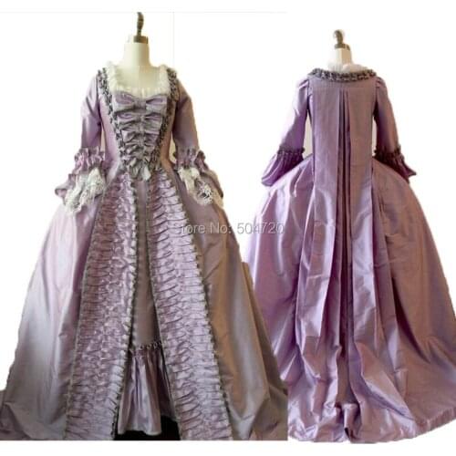 Tailored!purple Duchess Queen Marie Antoinette Period Masquerade Theatre Civil war Gown dress HL-253