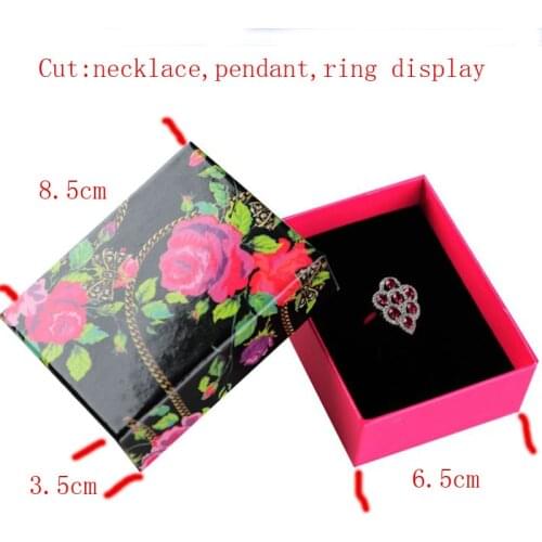 Jewelry Organizer box Engagement 8.5*6.3*3.5cm Rose gift jewelry box Necklace Pedant Jewellery Packaging box for ring