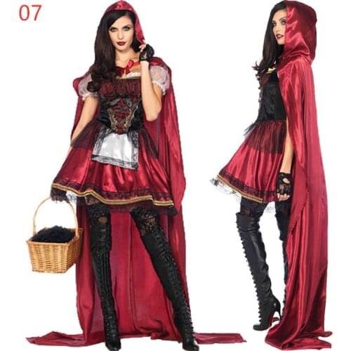 Little Red Riding Hood Costume Stage Performece Clothings Girl Carnival Costume Cosplay Uniform Adult Lady Red Dress And Cloak