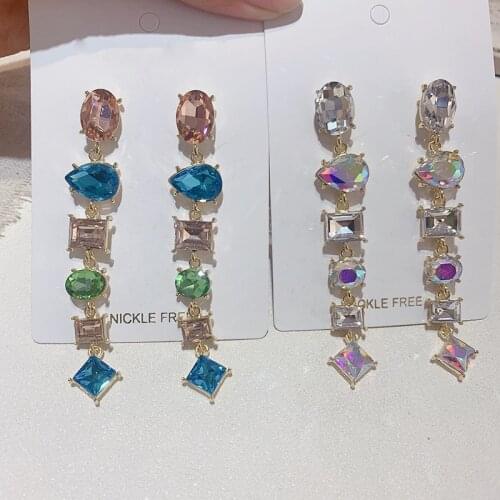 Trendy Dangle Earrings Exquisite Bling Cubic Zirconi Crystal Earring Jewelry