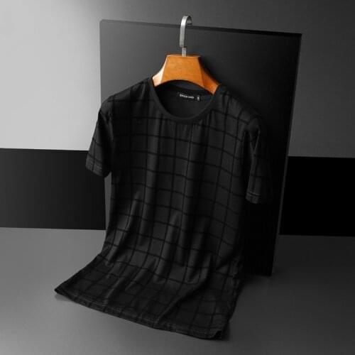 2021 summer short-sleeved t-shirt mens flocking pattern social spirit guy half-sleeved tide brand personality