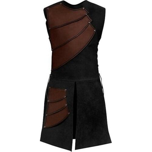 Medieval Renaissance Men Long Top Aristocrat Knight Viking Cosplay Costume Armor