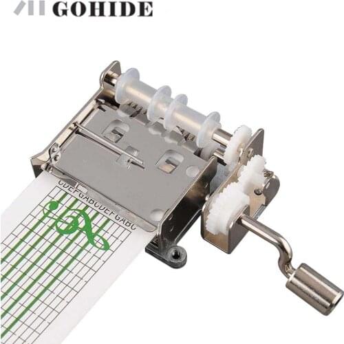 GUHD A Music Movement 15/30-Tones DIY Tune Hand Crank Mechanical Musical Box with Hole Puncher and Note Paper Make Your Own Song