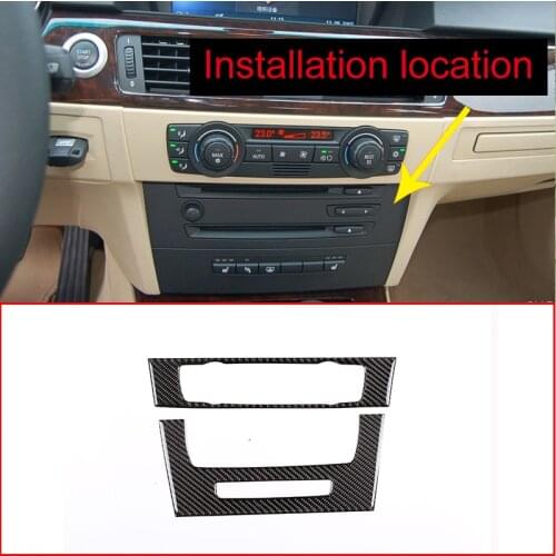 Soft Carbon Fiber For BMW 3 Series E90 E92 2012 Car Accessories 2 Pcs Car Center Console CD Decoration Panel Cover Trim