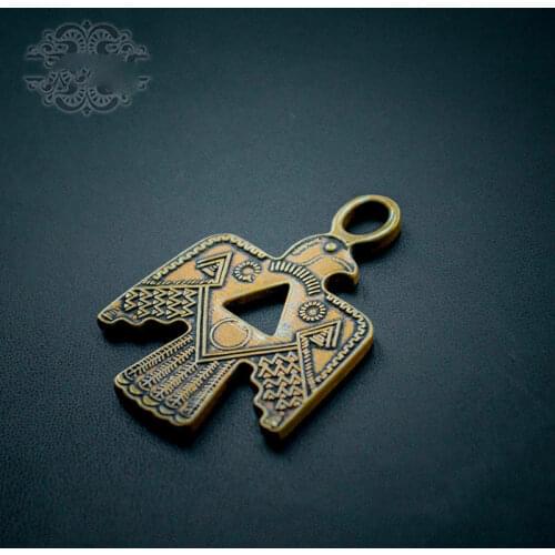 NEW 1Pcs Brass Indian Imprint Retro Thunderbird Totem Keychain Necklace Pendant