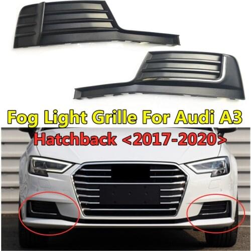 WL 2colors Front Lower Bumper ABS Fog Light Grille FogLamp Frame Replacement Accessory For Audi A3 Hatchback 2017 2018 2019 2020