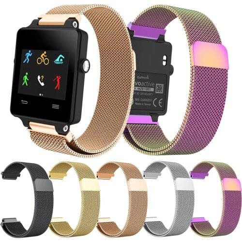 Milanese Stainless Steel Watchband For Garmin Vivoactive Acetate Watch Band Replace Strap For Garmin Vivoactive Acetate Bracelet