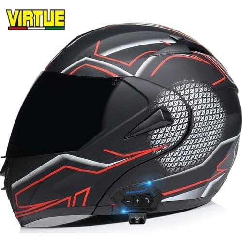 Bluetooth Headset Helmet Motorcycle Full face Casco ABS Capacetes Para Dual Visor Moto Casco Capacete Motocross Helmets