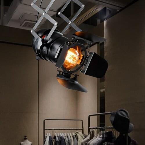 American LOFT style bar spotlights, retro bar counter Clothing shop background wall led track light, back to Industrial times