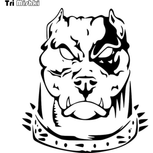 Tri Mishki HZX025 17.2*15cm 34*30cm dog pitbull on board car sticker pitbull on board Vinyl Decals Motorcycle hood sticke