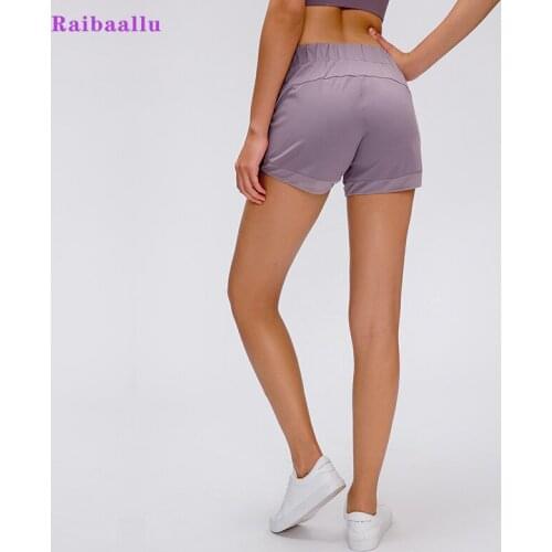 2020 spring and summer new pro skin nude yoga shorts female solid color leisure training fitness fast dry breathable hot shorts