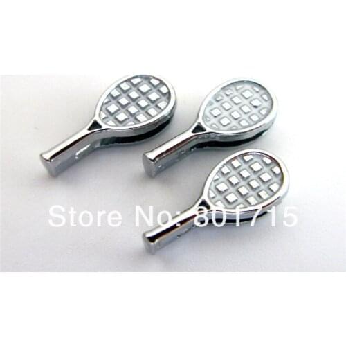 Tennis Racket Internal Dia. 8mm slide Charms fit 8mm wristband petcollar keychain 10pcs zinc alloy Jewelry Findings