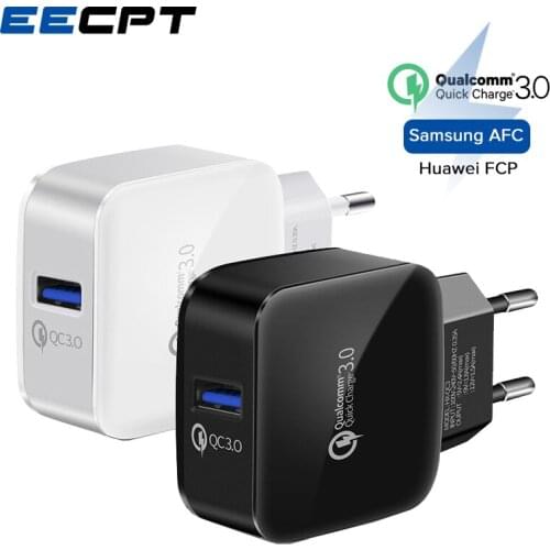 EECPT Quick Charge 3.0 USB Charger 5V 3A Fast Charging Power Adapter for iPhone X Samsung Xiaomi QC3.0 Travel Wall Phone Charger