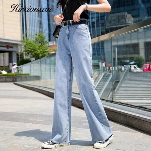 Hirsionsan High Waist Wide Leg Jeans for Women 2020 spring Boy Friend OverSized Loose Denim Pants Vintage Korean Trousers Femme