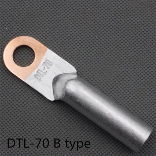 1piece DTL-70 70mm2 Cable Lug Terminal Connector Copper Tone for 12.5mm Dia Bolt Electric power fittingsFactory standard B type