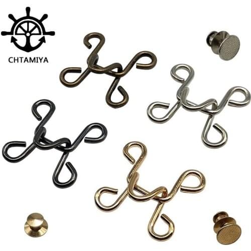 3sets Collect waist jeans Buckle Hook Free of nail removable lightproof DIY metal Wind Buttons Waistband contraction buckle