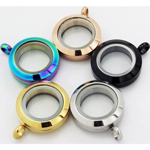 20mm Stainless Steel Twist Screw Glass Floating Living Memory Lockets Pendant Jewelry Gifts Can Put in Charms Mini Photo