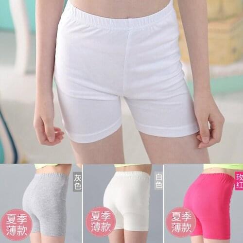 3 Pcs Girls Summer Safety Pants Children Anti-emptied Stretch Solid Color Mid-rise Shorts Dress Shorts