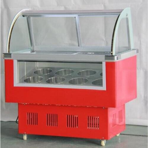 Hard Ice Cream Showcase Italian Gelato Glass Display Case Fruit Ice Cream Display Cabinets For Sale